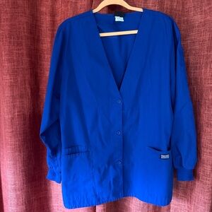 Vibrant Blue Button-Up Cardigan